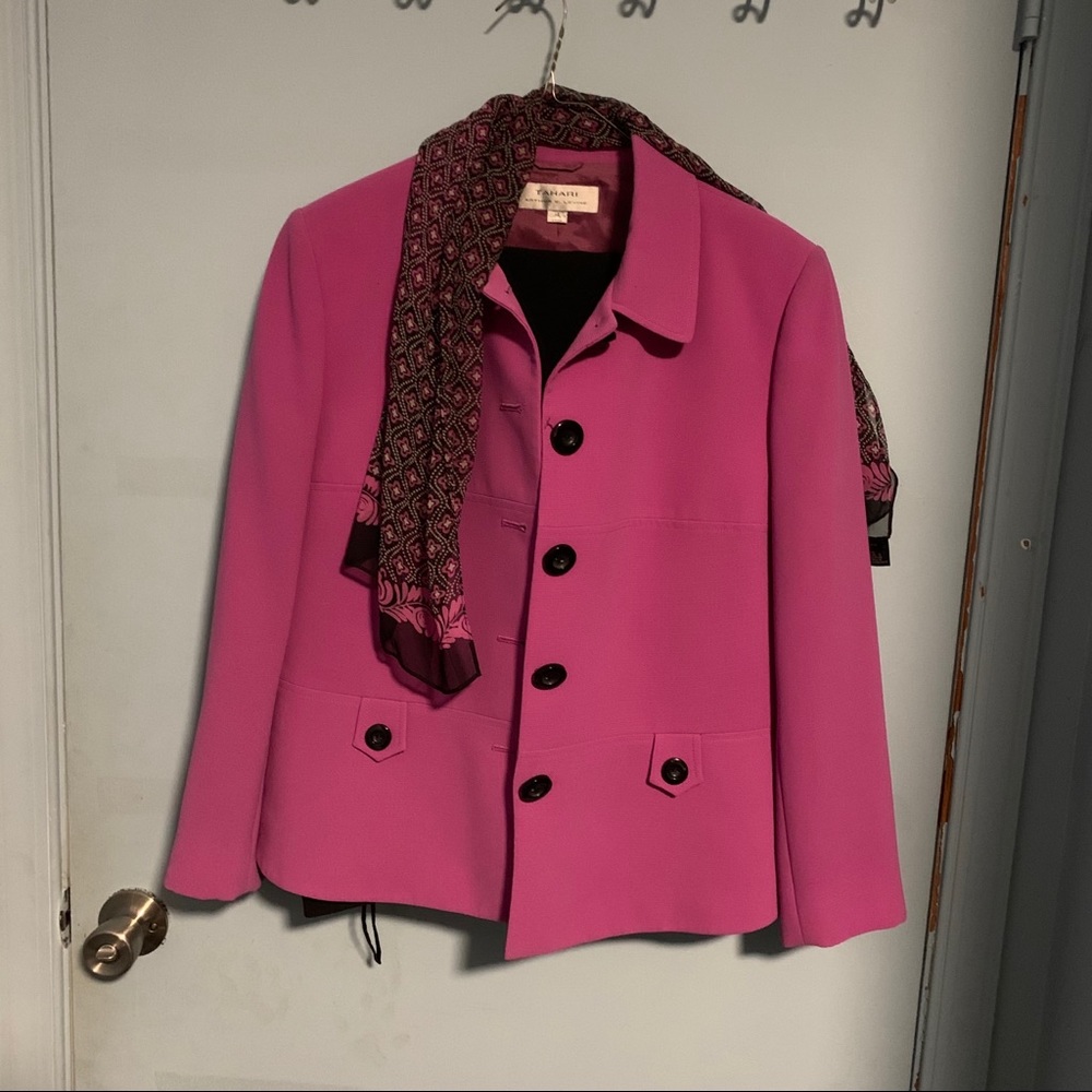 blazer with shell and scarf